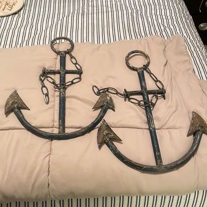 Two Anchors Wall Door Decor Navy Blue